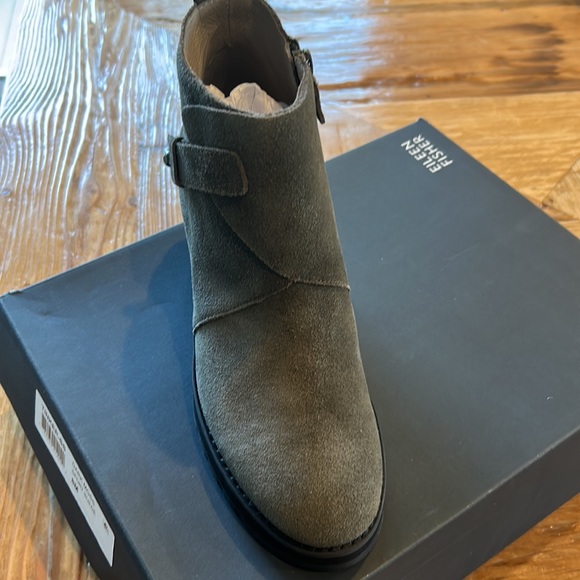 NEW Eileen Fisher Suede Booties - Picture 2 of 6